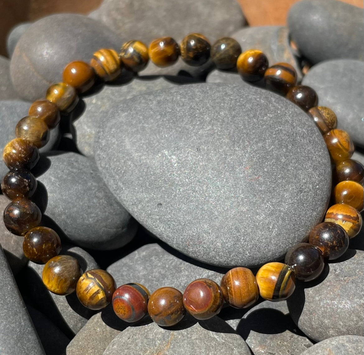 Tiger's Eye Beaded Gemstone Bracelet 6mm