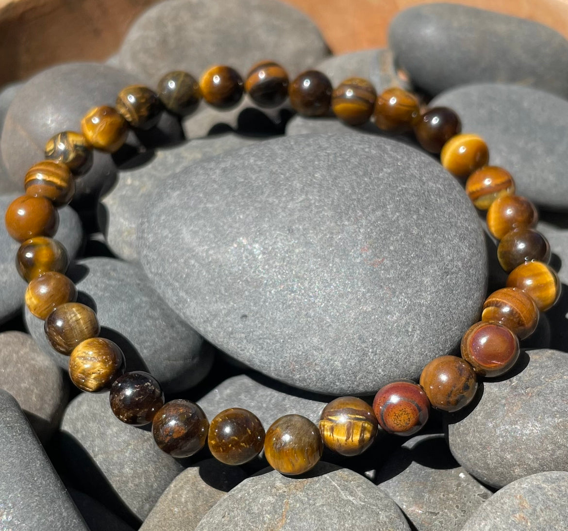 Tiger's Eye Beaded Gemstone Bracelet 6mm