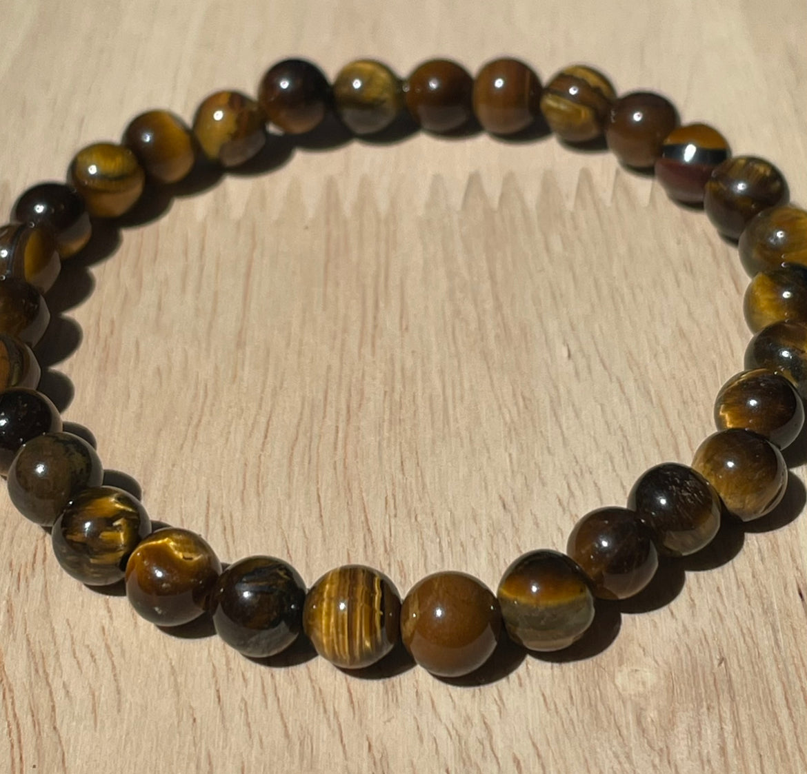 Tiger's Eye Beaded Gemstone Bracelet 6mm