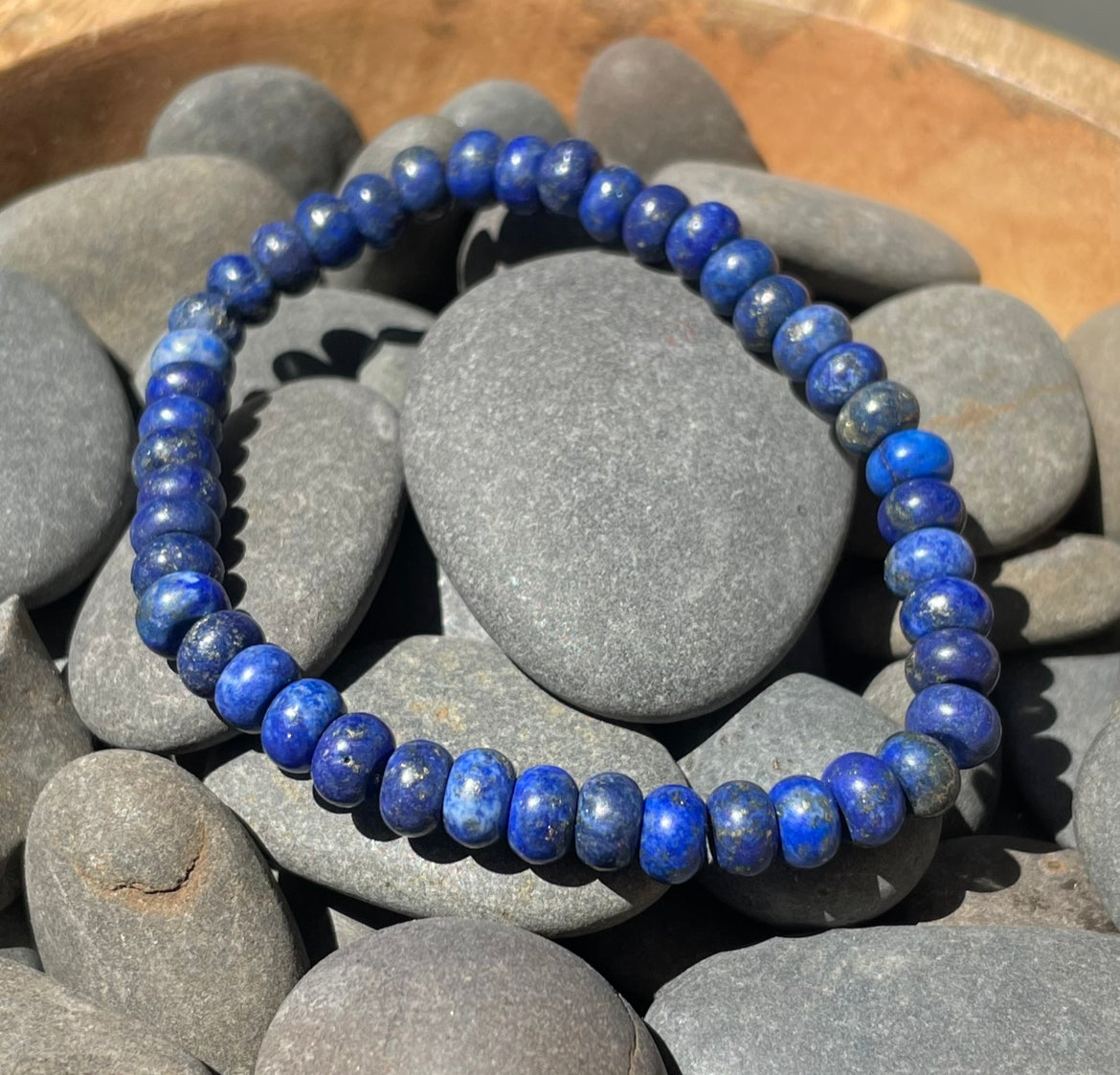 Lapis Lazuli Beaded Gemstone Courage Bracelet 6mm