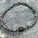 Genuine Moldavite and Ruby Zoisite Beaded Bracelet