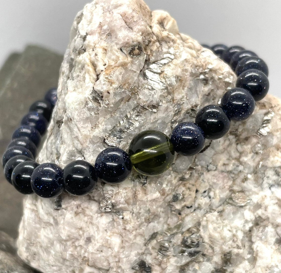 100% Natural Green Moldavite Meteorite CZECH Gems Round Beads Bracelet 12mm  | eBay